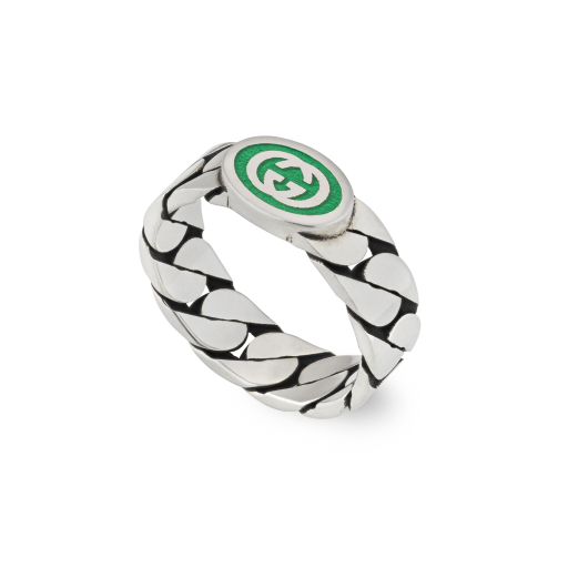 Δαχτυλίδι GUCCI INTERLOKING G με Σμάλτο