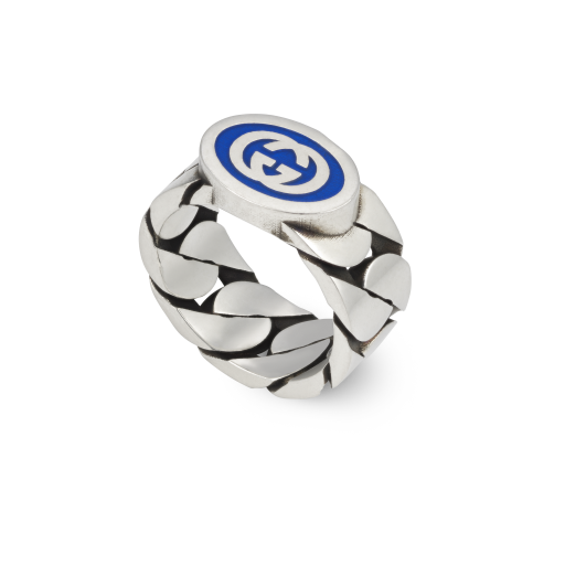 Δαχτυλίδι GUCCI INTERLOKING G με Σμάλτο